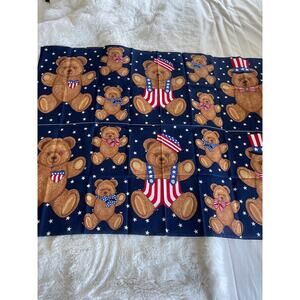 Patriotic Bears Applique Fabric Panel -